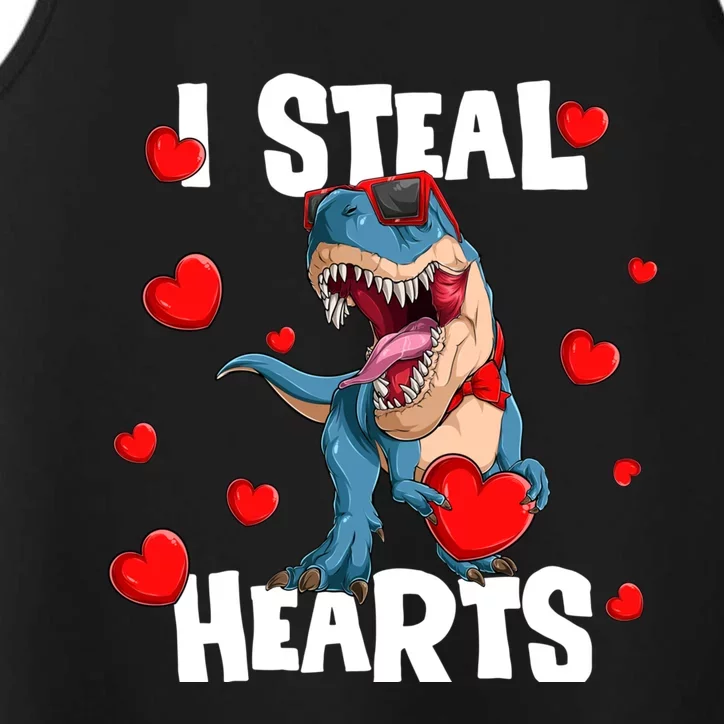 I Steal Hearts Dinosaur Valentines Day Gift Performance Tank