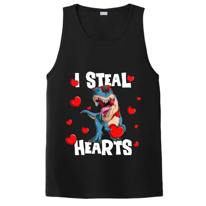 I Steal Hearts Dinosaur Valentines Day Gift Performance Tank