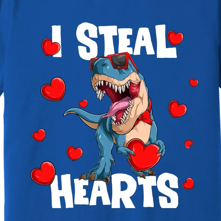 I Steal Hearts Dinosaur Valentines Day Gift Premium T-Shirt