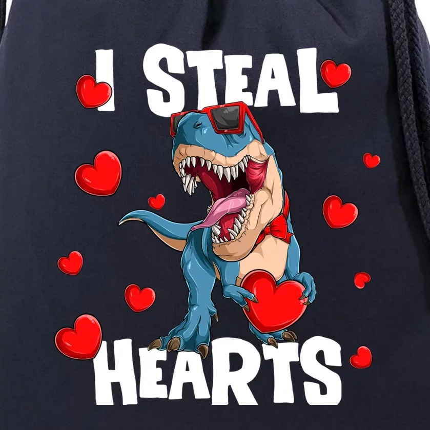 I Steal Hearts Dinosaur Valentines Day Gift Drawstring Bag