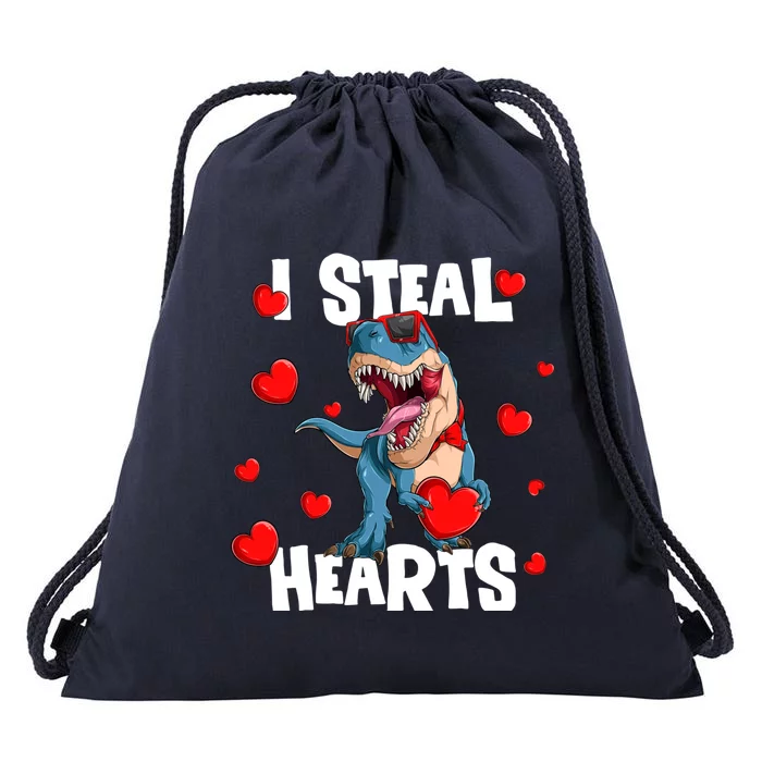 I Steal Hearts Dinosaur Valentines Day Gift Drawstring Bag