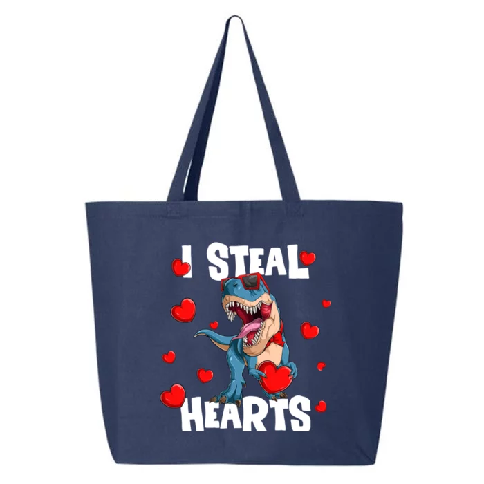 I Steal Hearts Dinosaur Valentines Day Gift 25L Jumbo Tote