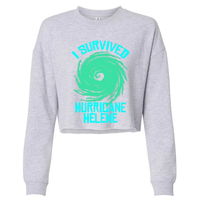 I Survived Hurricane Helene Florida 2024 Cropped Pullover Crew