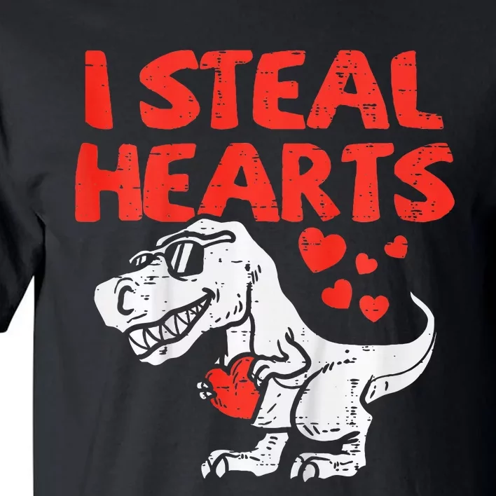 I Steal Hearts Trex Dino Baby Valentines Day Tall T-Shirt