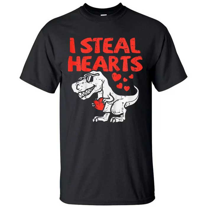 I Steal Hearts Trex Dino Baby Valentines Day Tall T-Shirt