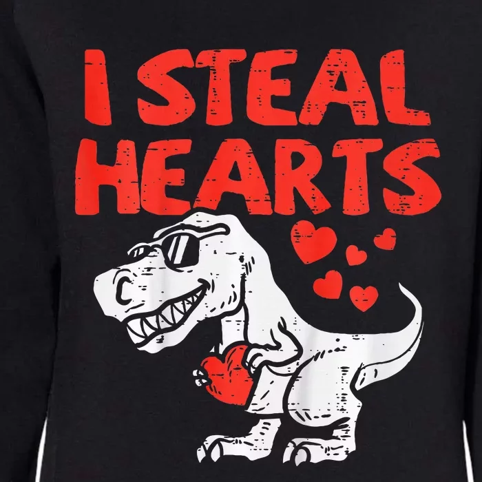 I Steal Hearts Trex Dino Baby Valentines Day Womens California Wash Sweatshirt