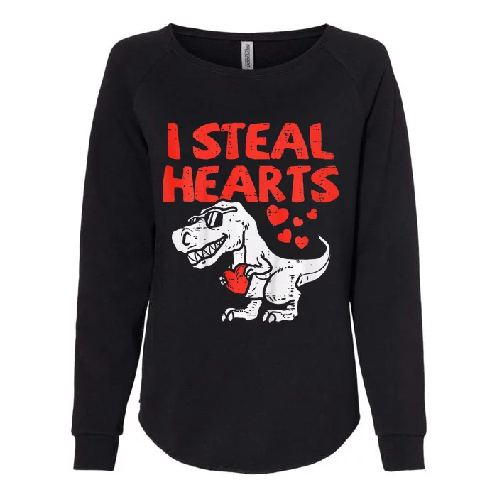 I Steal Hearts Trex Dino Baby Valentines Day Womens California Wash Sweatshirt