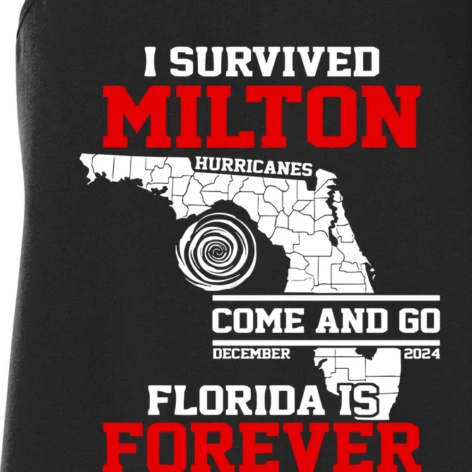 I Survived Hurricane Milton 2024 Florida Is Forever Women's Racerback Tank