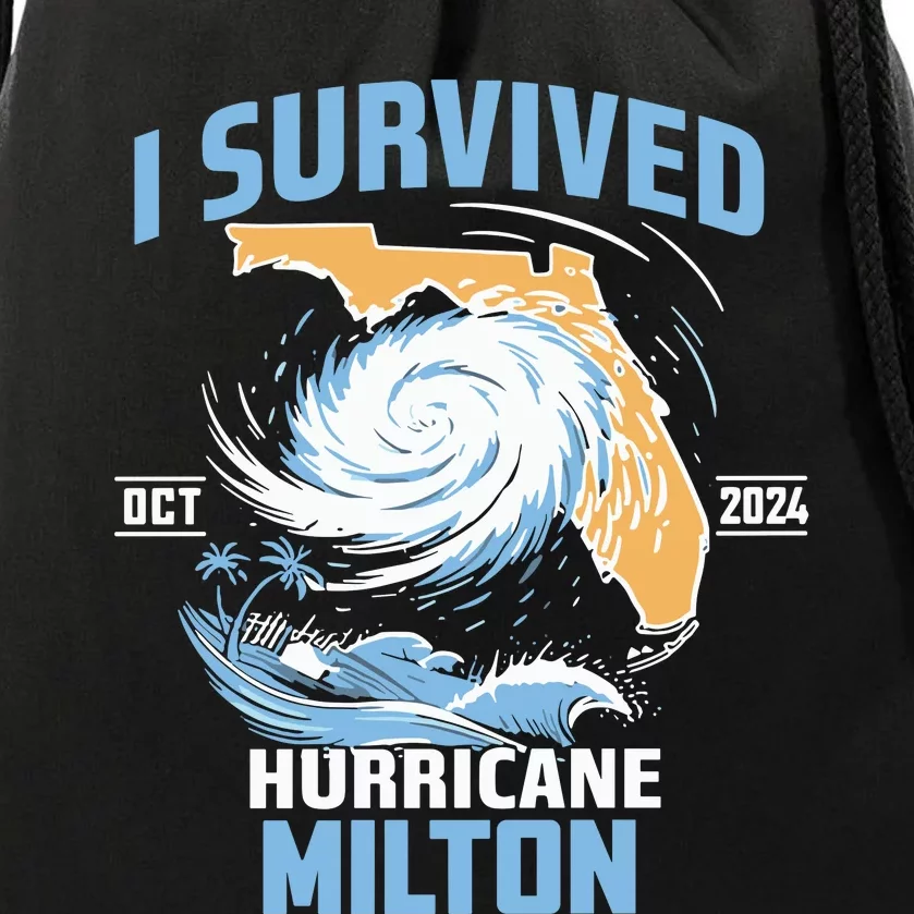 I Survived Hurricane Milton Florida Hurricane Oct 2024 Drawstring Bag