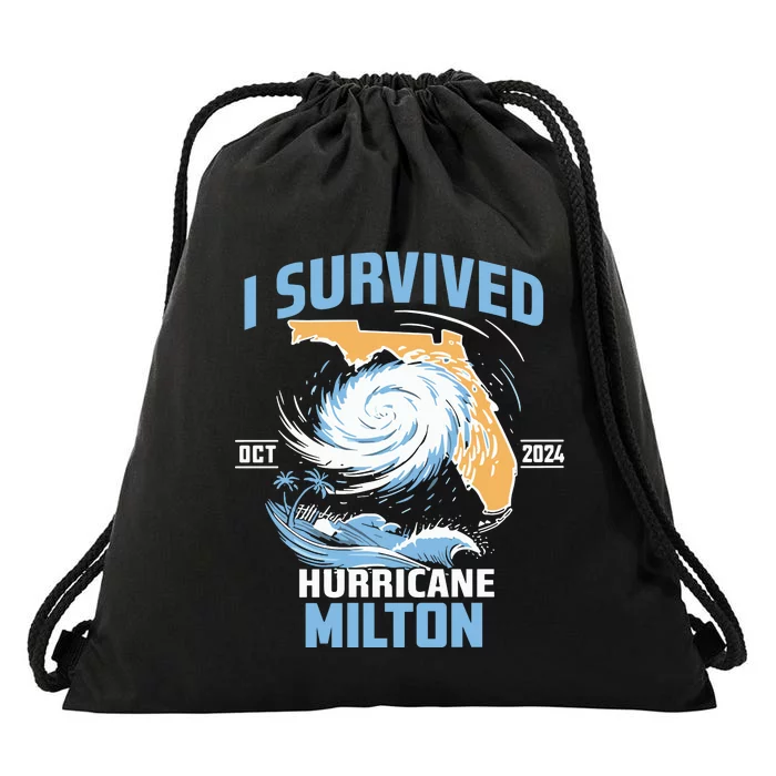 I Survived Hurricane Milton Florida Hurricane Oct 2024 Drawstring Bag