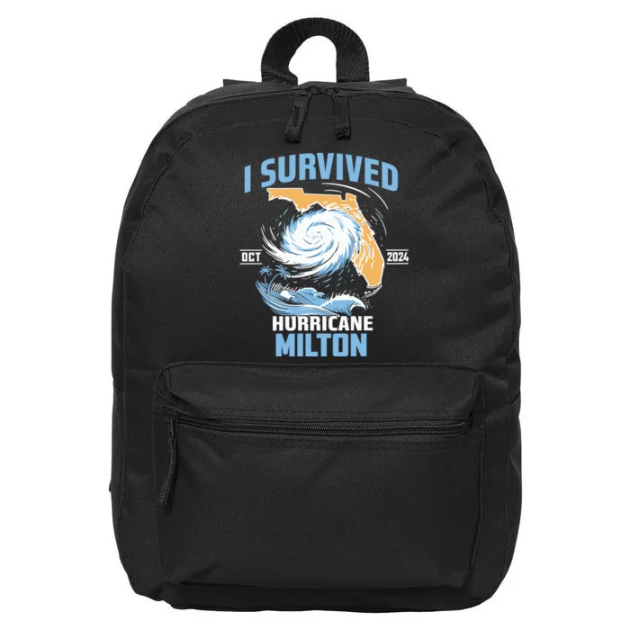 I Survived Hurricane Milton Florida Hurricane Oct 2024 16 in Basic Backpack