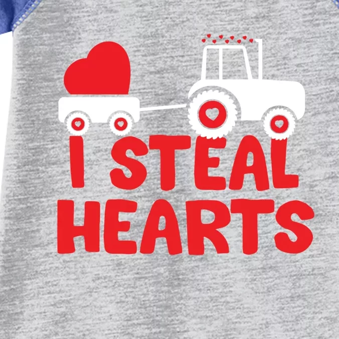 I Steal Hearts Dinosaur Valentines Day Toddle Gift Infant Baby Jersey Bodysuit