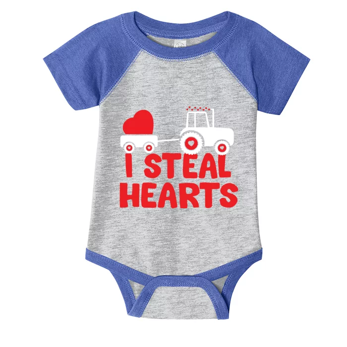 I Steal Hearts Dinosaur Valentines Day Toddle Gift Infant Baby Jersey Bodysuit