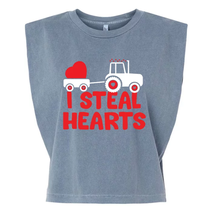 I Steal Hearts Dinosaur Valentines Day Toddle Gift Garment-Dyed Women's Muscle Tee