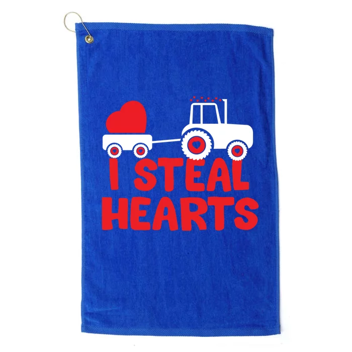 I Steal Hearts Dinosaur Valentines Day Toddle Gift Platinum Collection Golf Towel