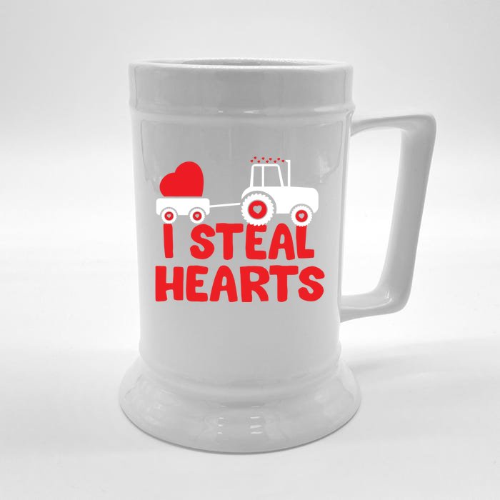 I Steal Hearts Dinosaur Valentines Day Toddle Gift Front & Back Beer Stein