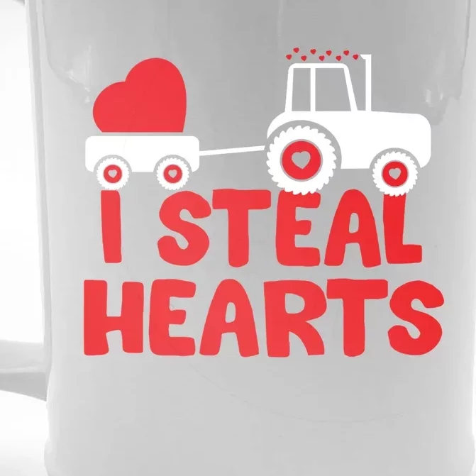 I Steal Hearts Dinosaur Valentines Day Toddle Gift Front & Back Beer Stein