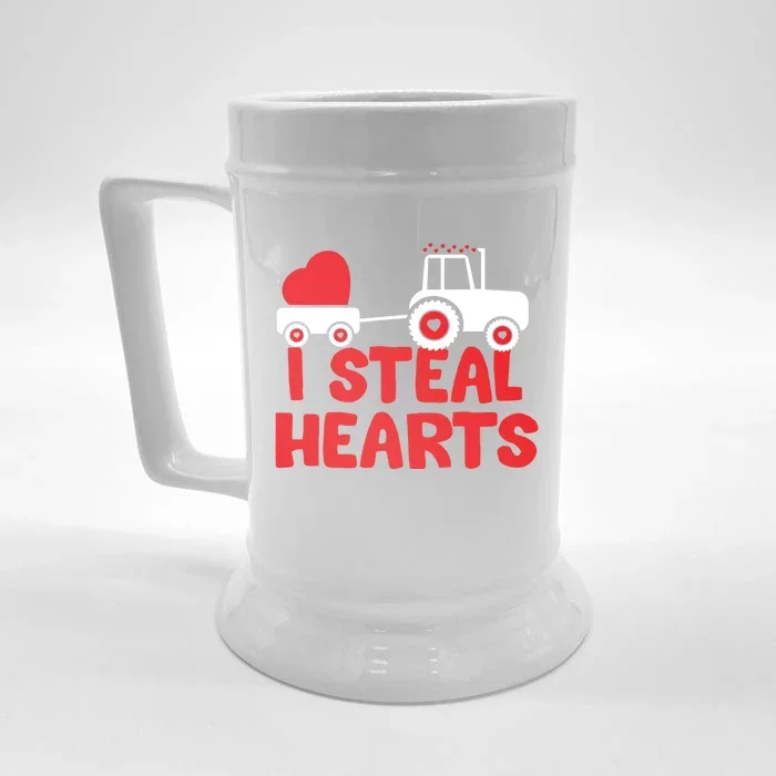 I Steal Hearts Dinosaur Valentines Day Toddle Gift Front & Back Beer Stein