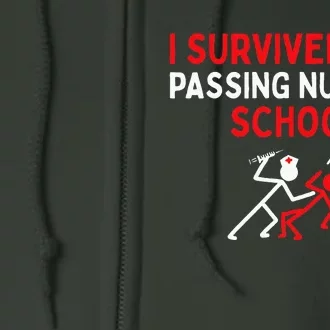 I Survived Her Passing Nursing School Graduate Nurse Full Zip Hoodie