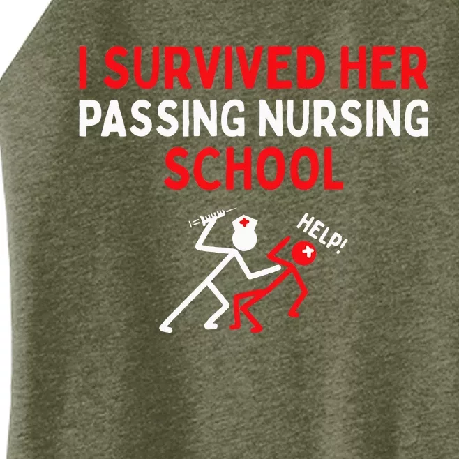 I Survived Her Passing Nursing School Graduate Nurse Women’s Perfect Tri Rocker Tank