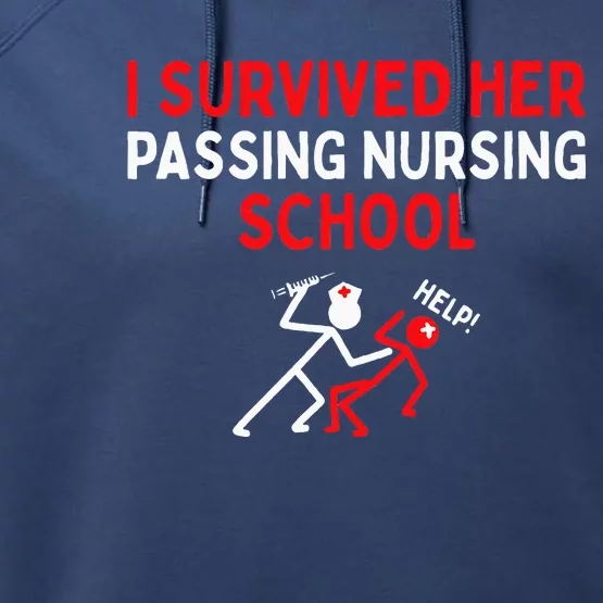 I Survived Her Passing Nursing School Graduate Nurse Performance Fleece Hoodie