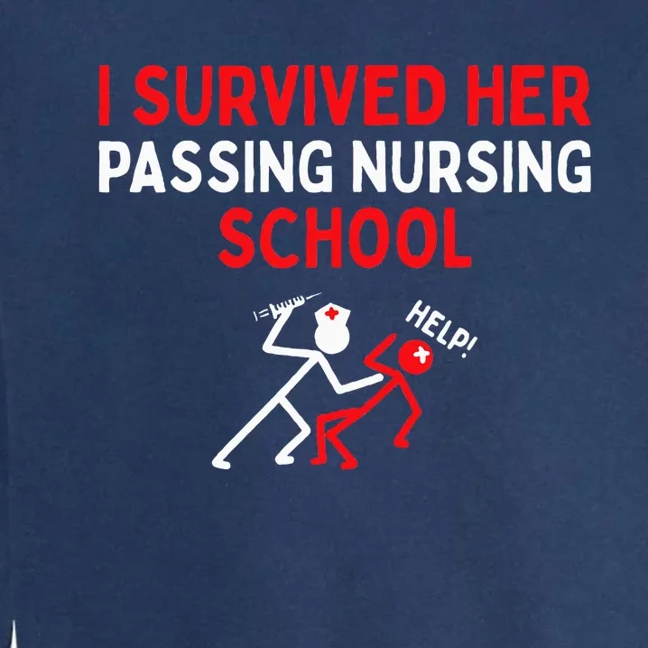 I Survived Her Passing Nursing School Graduate Nurse Garment-Dyed Sweatshirt