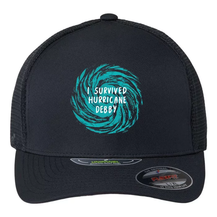 I Survived Hurricane Debby 2024 Florida Flexfit Unipanel Trucker Cap