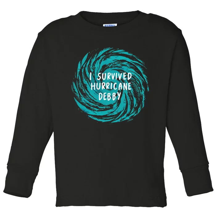 I Survived Hurricane Debby 2024 Florida Toddler Long Sleeve Shirt