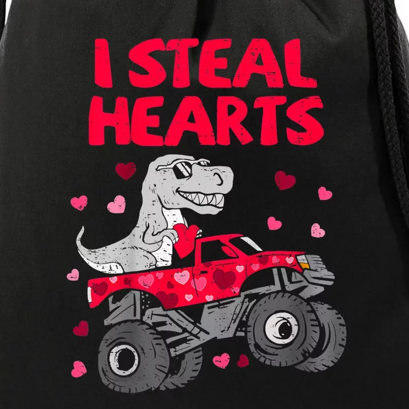 I Steal Hearts Dinosaur Valentines Day Drawstring Bag