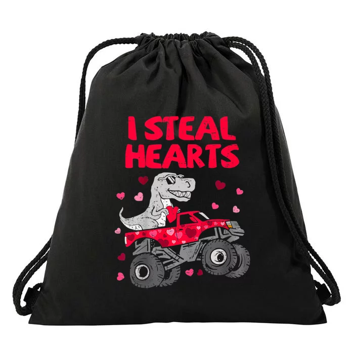 I Steal Hearts Dinosaur Valentines Day Drawstring Bag