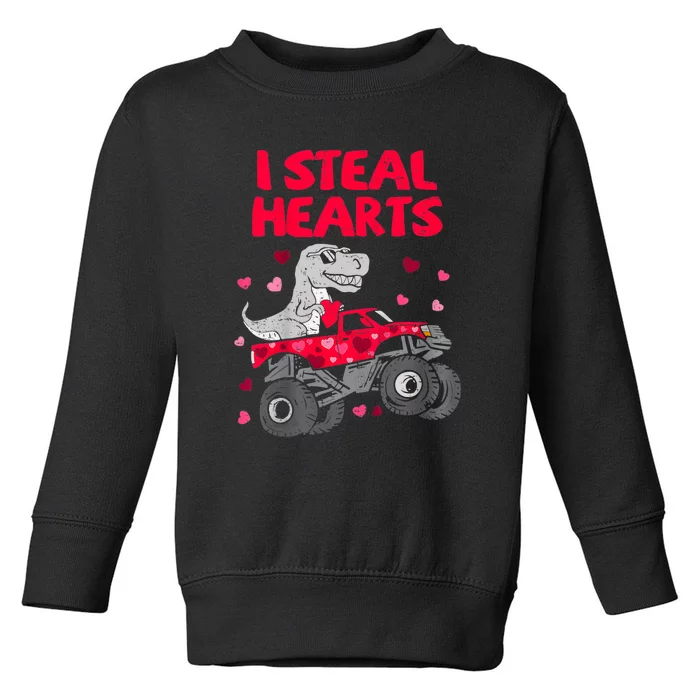 I Steal Hearts Dinosaur Valentines Day Toddler Sweatshirt