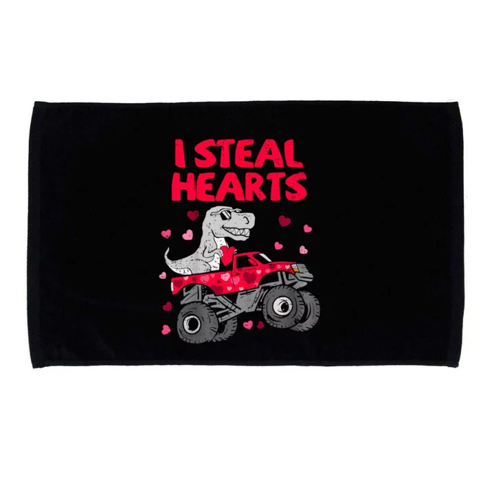 I Steal Hearts Dinosaur Valentines Day Microfiber Hand Towel