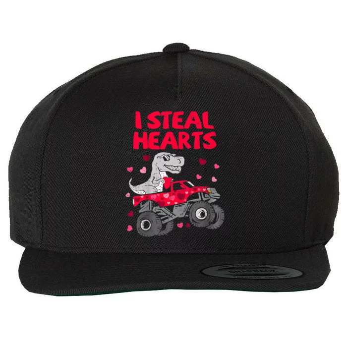 I Steal Hearts Dinosaur Valentines Day Wool Snapback Cap