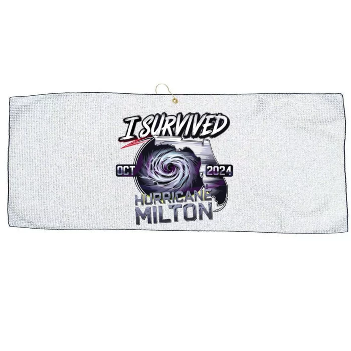 I Survived Hurricane Milton 2024 Large Microfiber Waffle Golf Towel