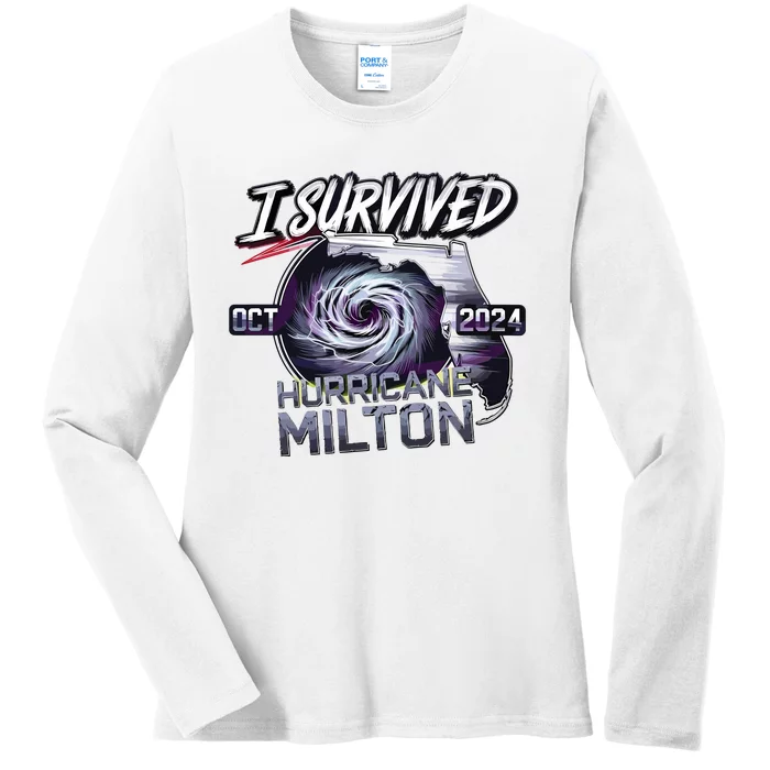 I Survived Hurricane Milton 2024 Ladies Long Sleeve Shirt