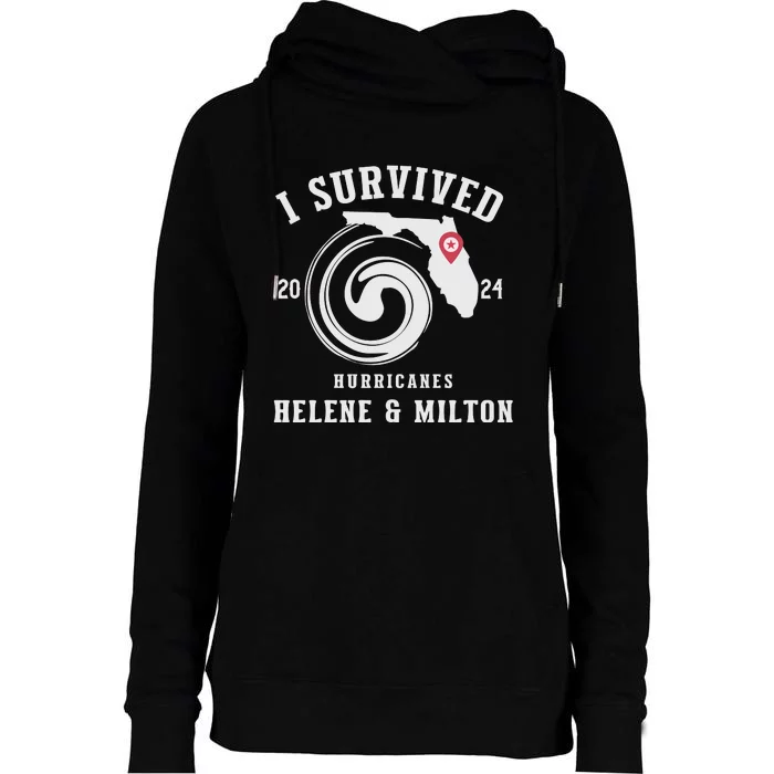 I Survived Hurricane Milton 2024 Womens Funnel Neck Pullover Hood