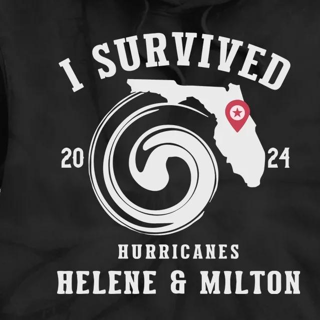 I Survived Hurricane Milton 2024 Tie Dye Hoodie