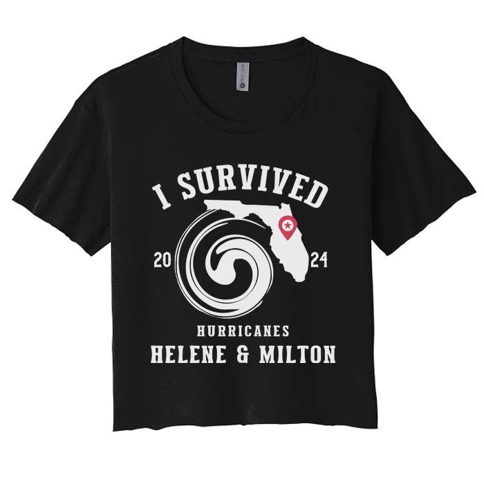 I Survived Hurricane Milton 2024 Women's Crop Top Tee