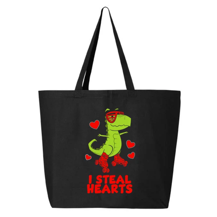 I Steal Hearts Dinosaur Valentines Day 25L Jumbo Tote