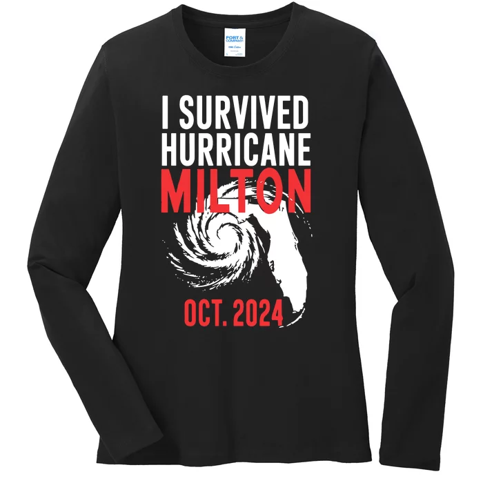 I Survived Hurricane Milton 2024 Ladies Long Sleeve Shirt