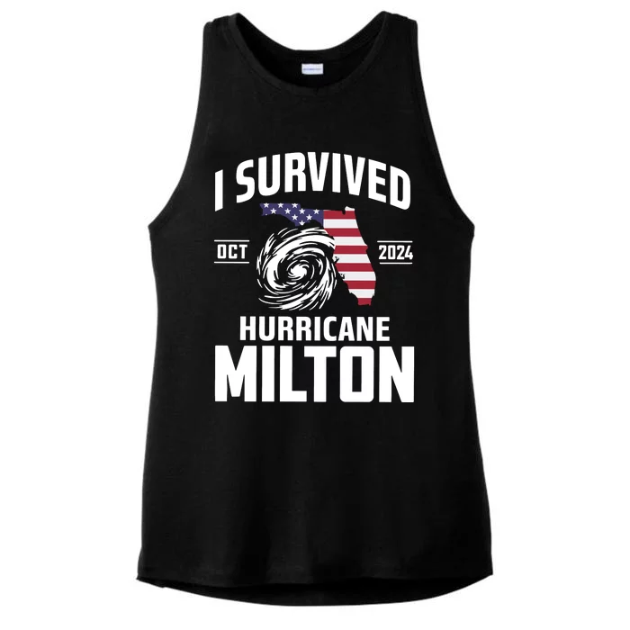 I Survived Hurricane Milton 2024 Ladies Tri-Blend Wicking Tank