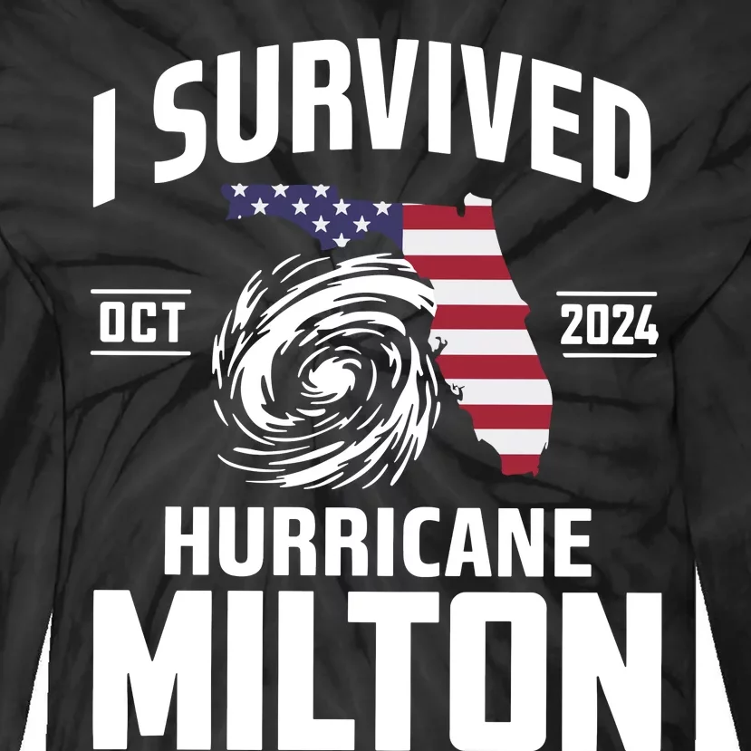 I Survived Hurricane Milton 2024 Tie-Dye Long Sleeve Shirt