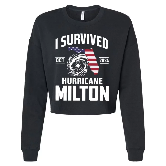 I Survived Hurricane Milton 2024 Cropped Pullover Crew