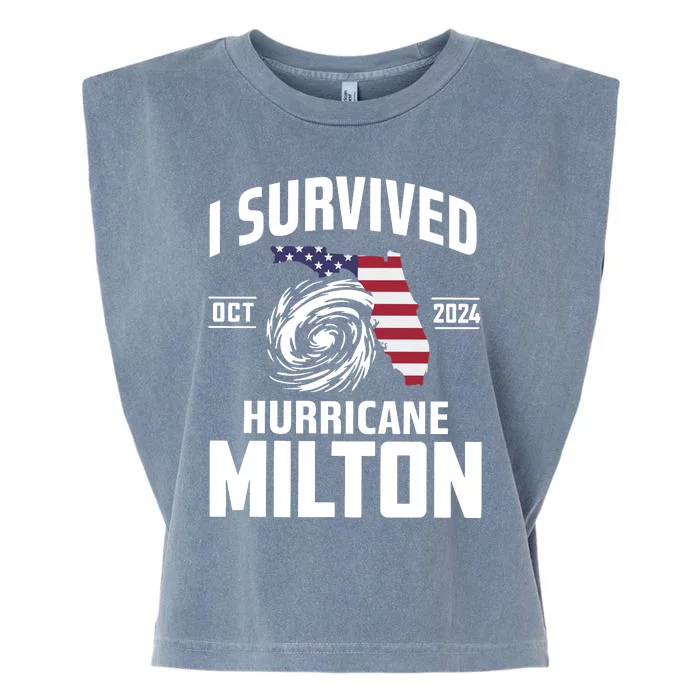 I Survived Hurricane Milton 2024 Garment-Dyed Women's Muscle Tee