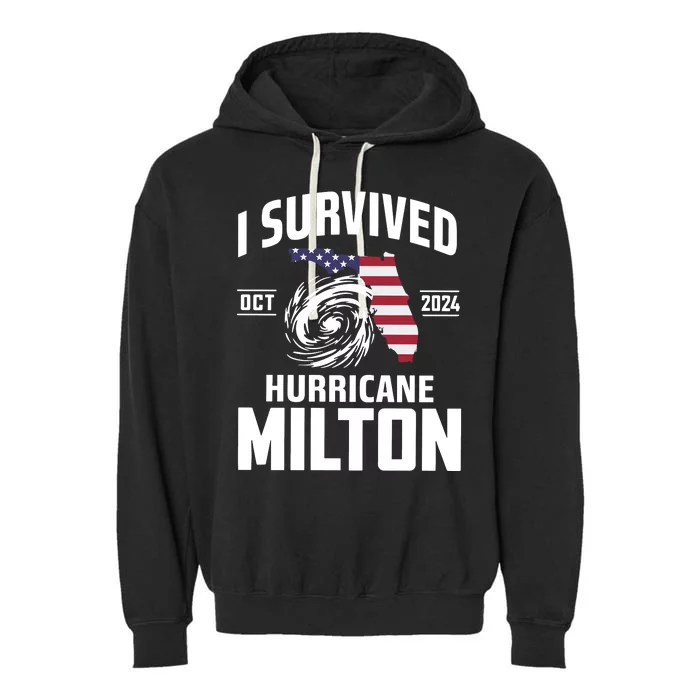 I Survived Hurricane Milton Garment-Dyed Fleece Hoodie