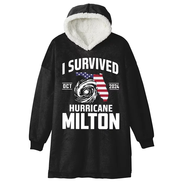 I Survived Hurricane Milton Hooded Wearable Blanket