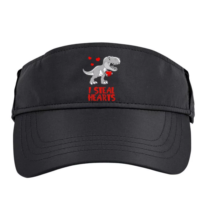 I Steal Hearts Dinosaur Valentines Day Adult Drive Performance Visor