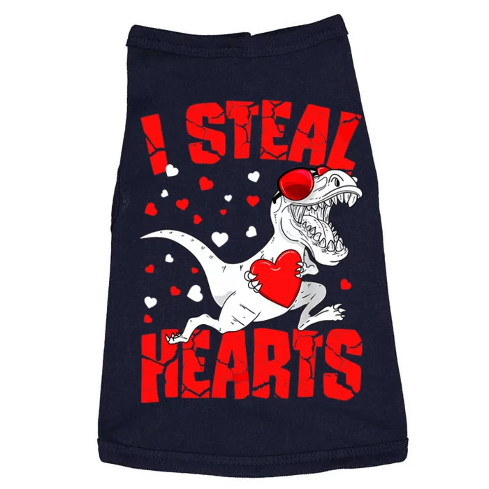 I Steal Hearts Trex Dino Baby Boy Valentines Day Gifts Doggie Tank