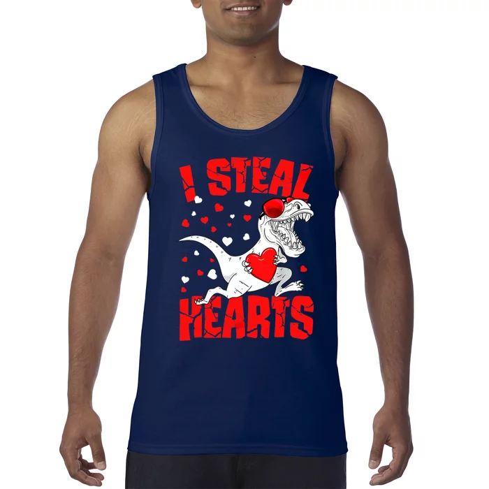 I Steal Hearts Trex Dino Baby Boy Valentines Day Gifts Tank Top