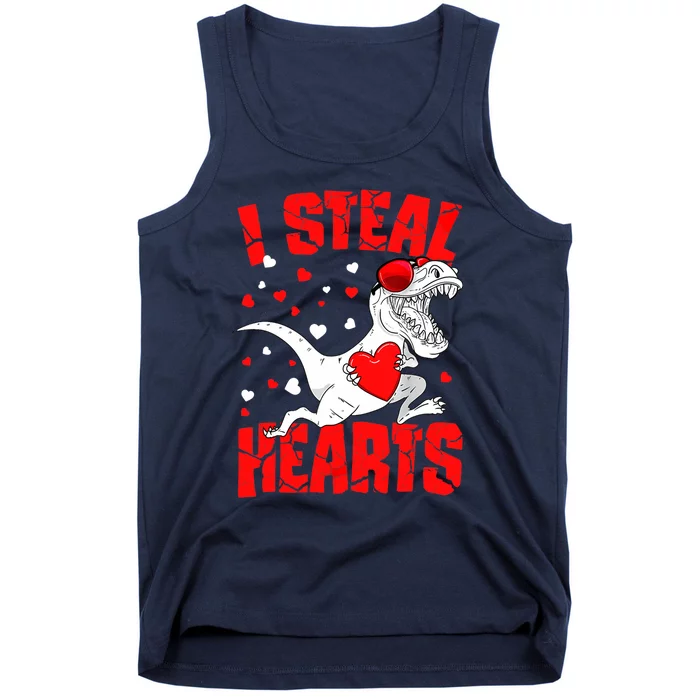 I Steal Hearts Trex Dino Baby Boy Valentines Day Gifts Tank Top